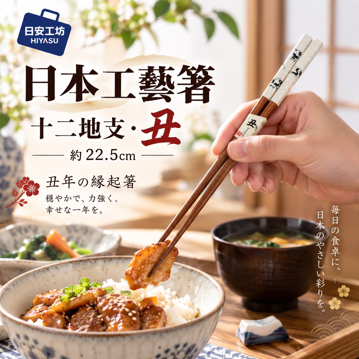 【HIYASU日安工坊】日本工藝箸-十二地支 丑, , large