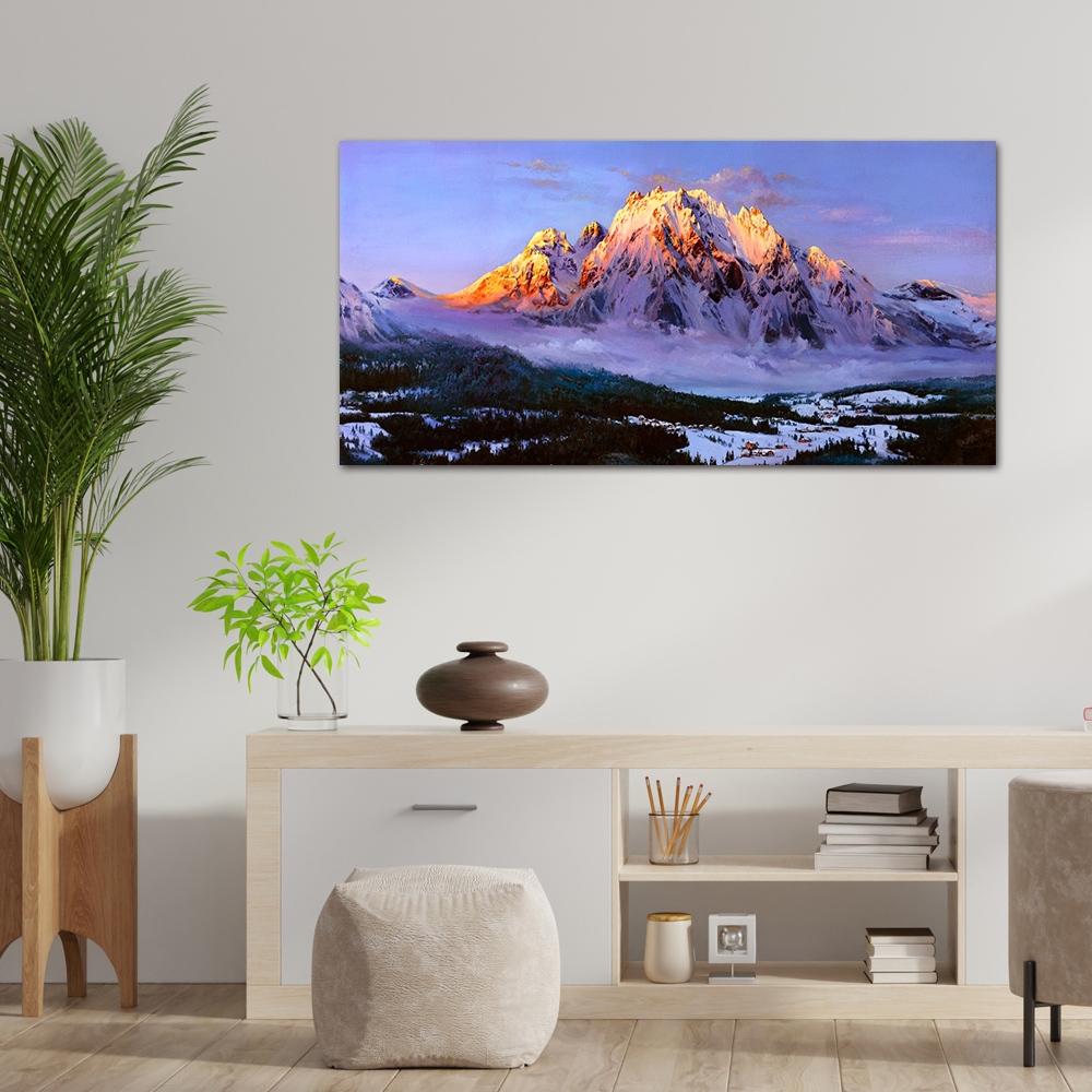 【御畫房】紫氣東來 國家一級畫師手繪油畫60&times;120cm(VF-138), , large