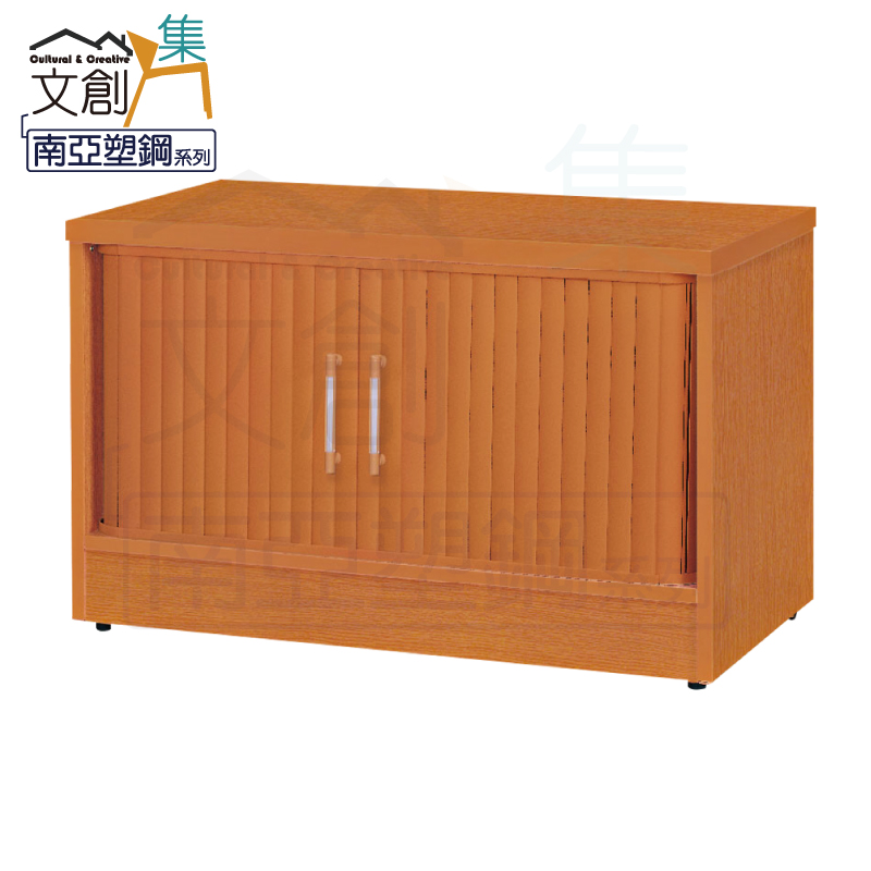 【文創集】比莉 環保2.4尺南亞塑鋼捲簾推門座鞋櫃(客約商品), , large