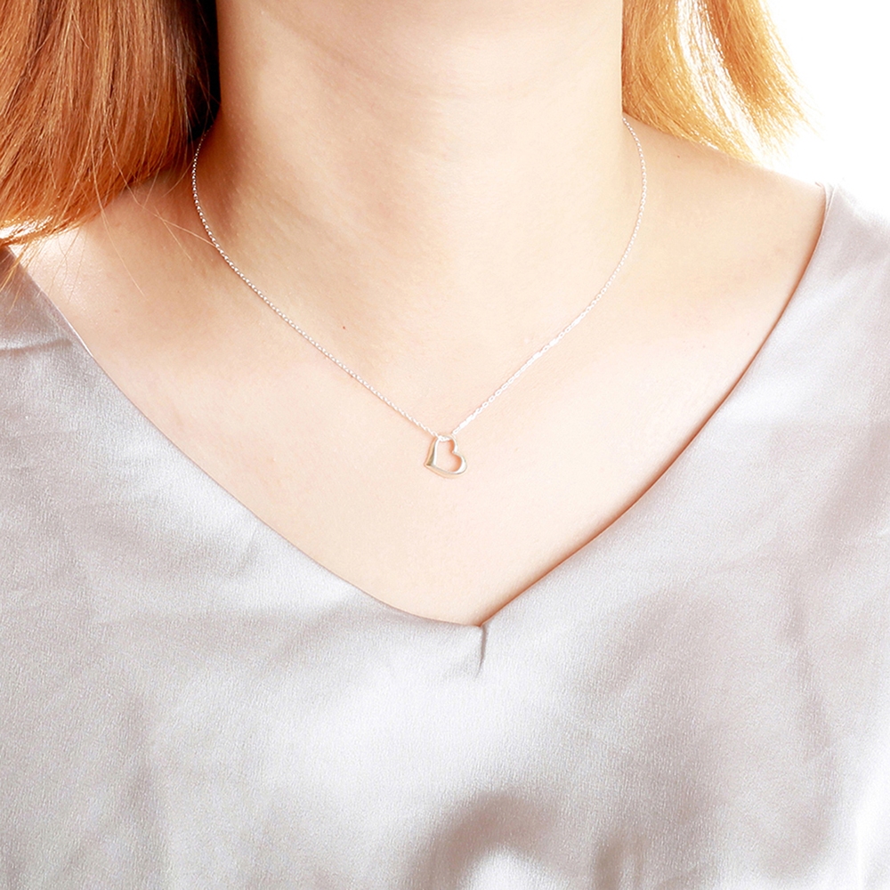 【Angel & Me】Love Big Heart s925 sterling silver necklace Valentines Day gift, , large