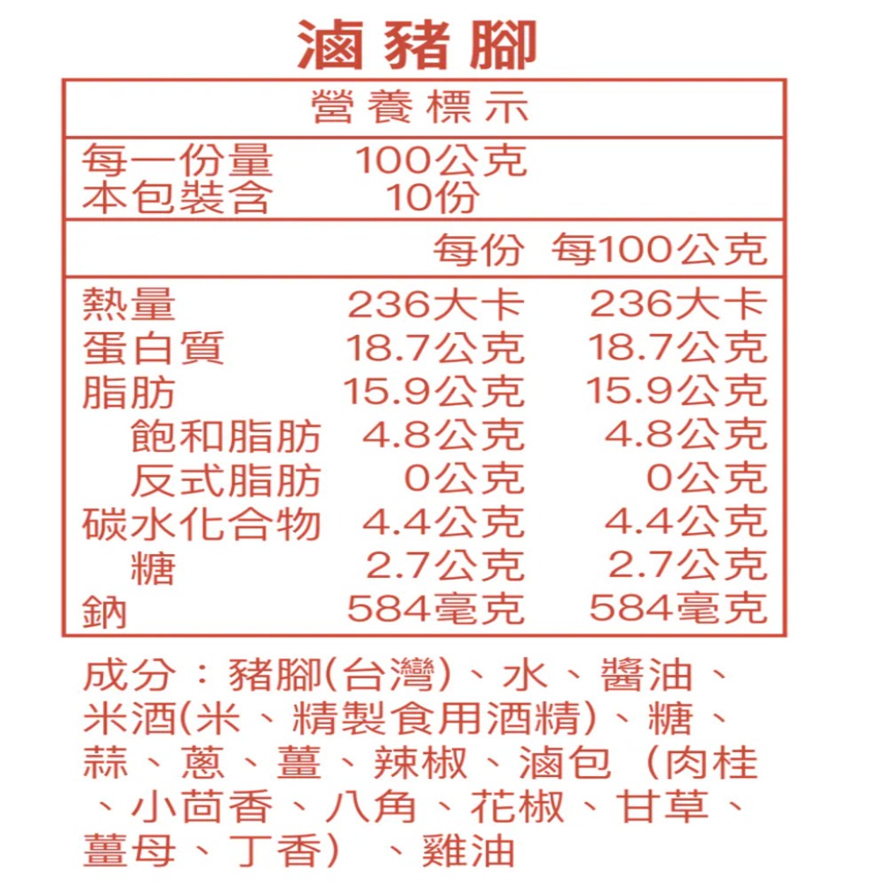 【元榆牧場】無添加滷豬腳1000g, , large