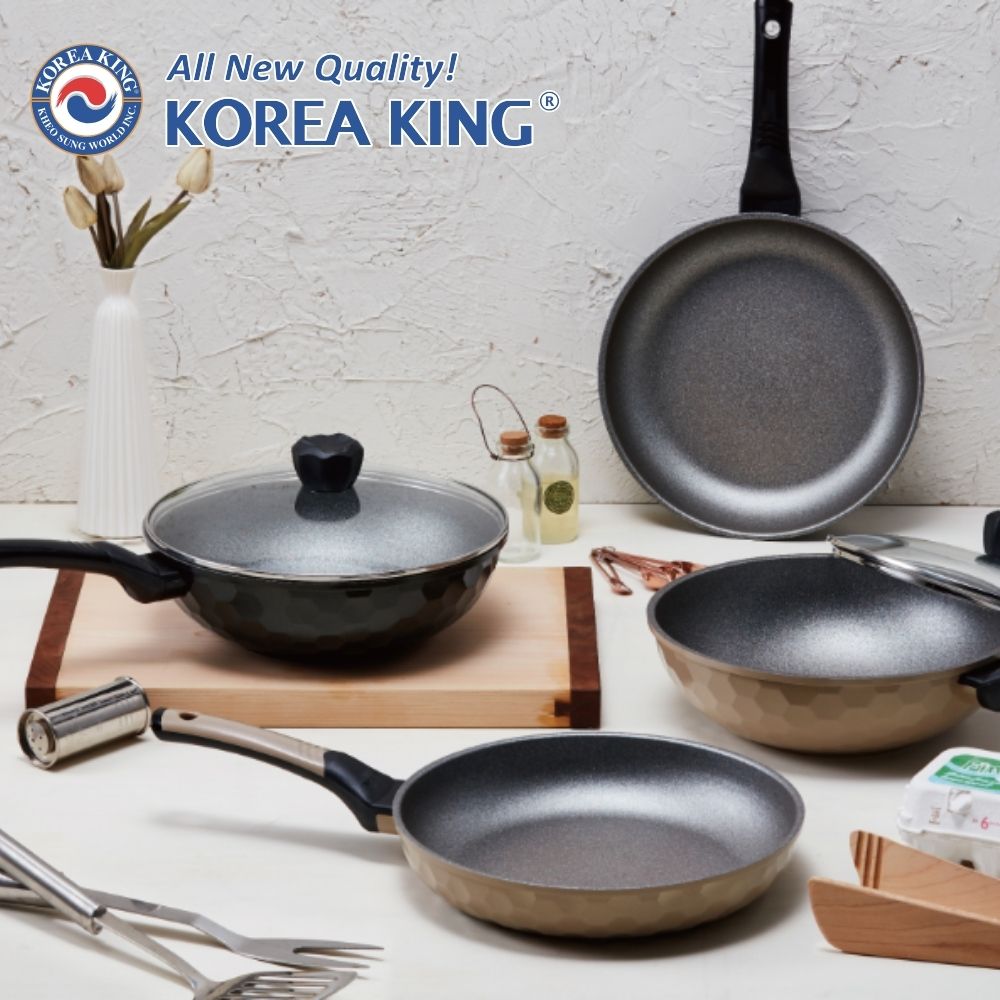 【Korea King】Granite 蜂巢晶礦花崗岩不沾炒鍋 28公分 (星夜黑), , large