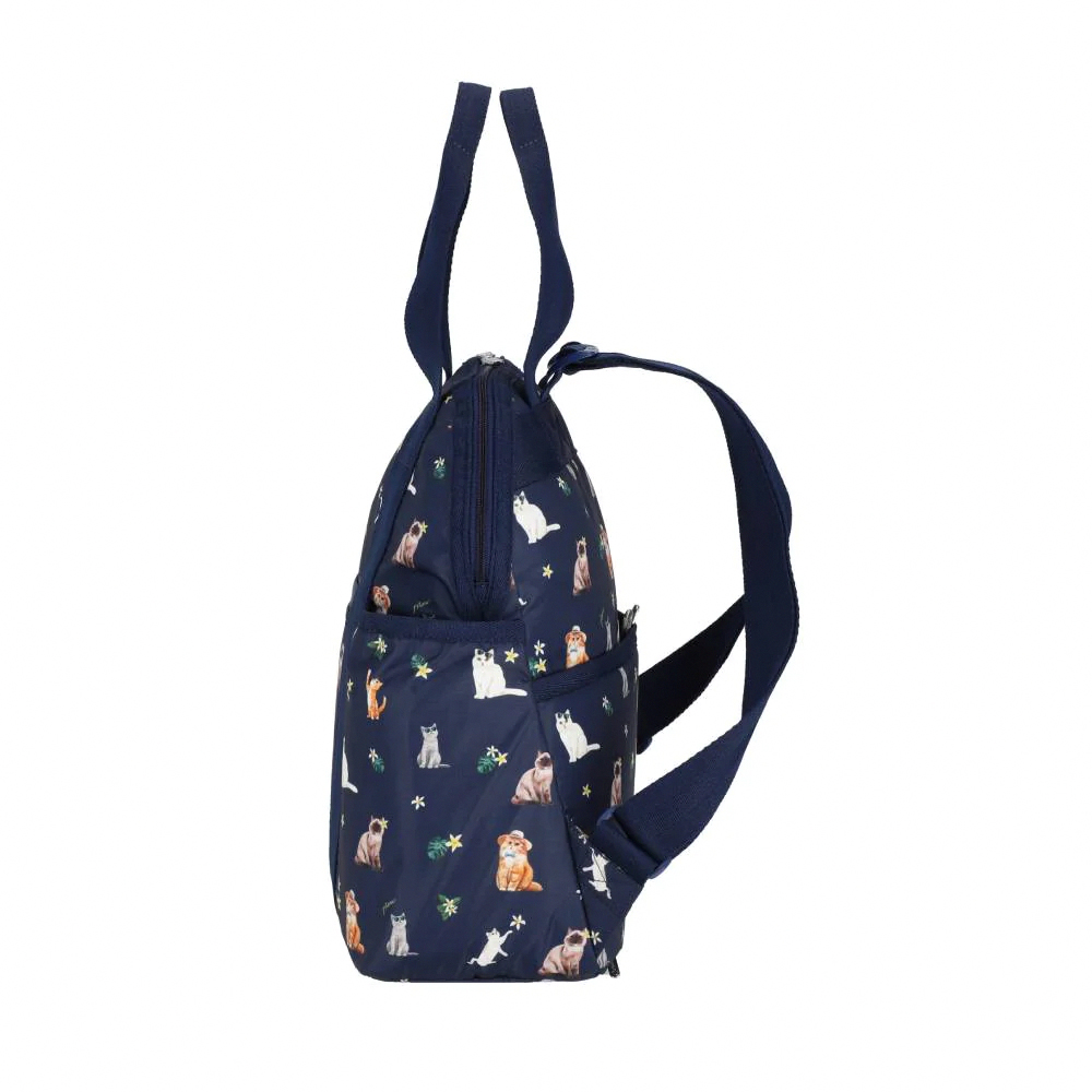Lesportsac Double Trouble Backpack 手提兩用後背包 媽媽包 送禮 禮物 推薦 女包(熱帶度假貓咪)L261-2442PB-HF95, , large