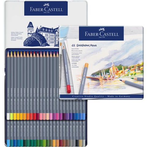 Faber-Castell輝柏 GOLDFABER水性色鉛筆(鐵盒)-48色, , large