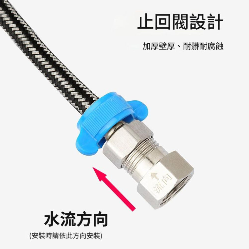 Stainless steel one-way check valve for external flow and internal return, , large