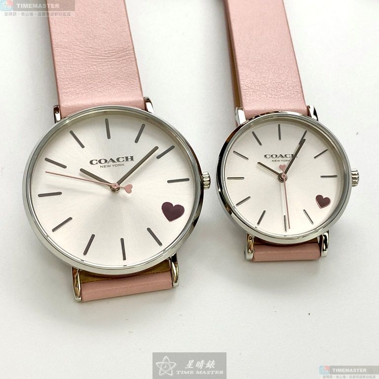[星晴錶業]COACH手錶,28mm,CH00052白色錶面銀錶殼粉紅真皮皮革錶帶款, , large
