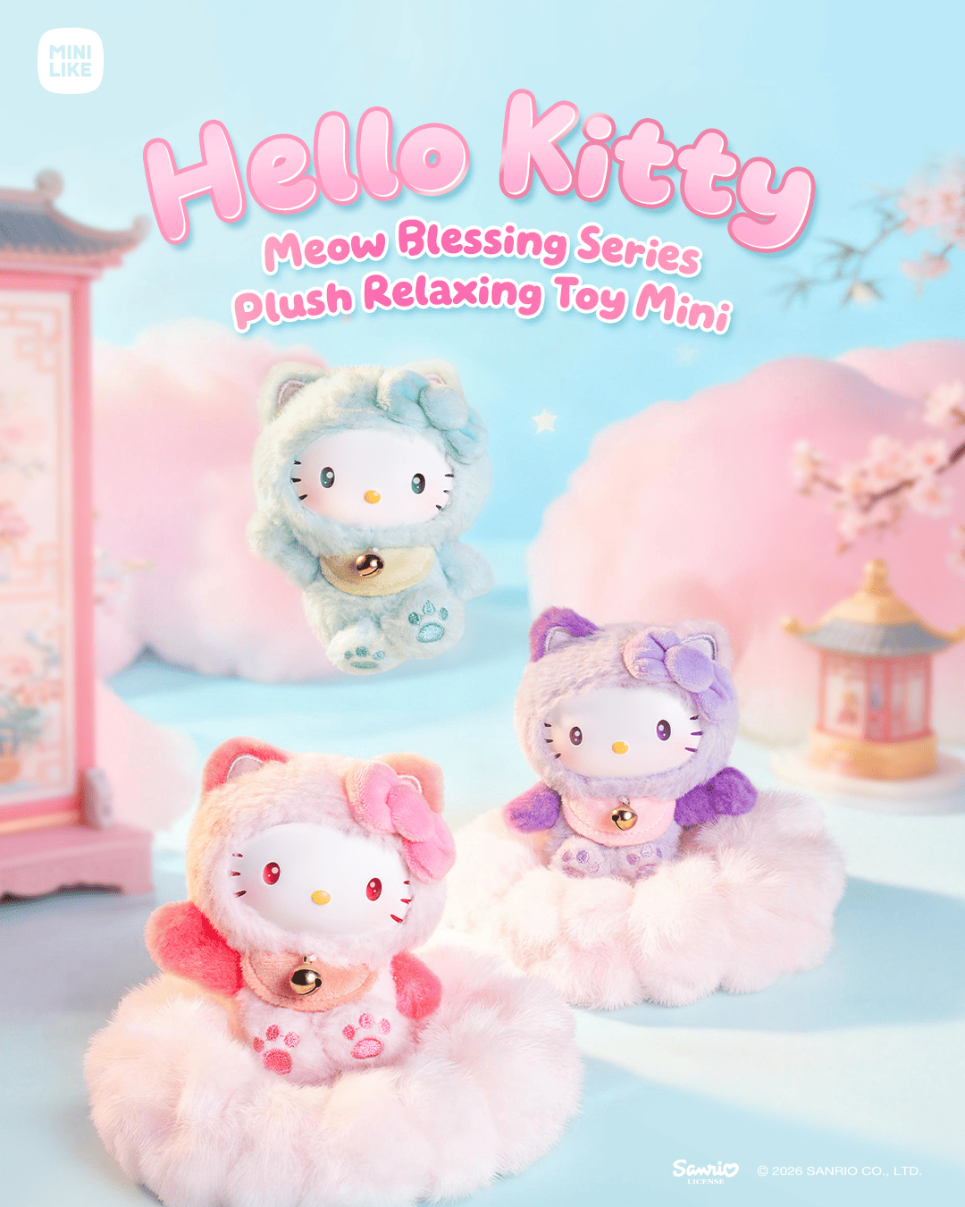 【際洋文化】Hello Kitty Style喵喵賜福系列搪膠毛絨捏捏樂Mini, , large