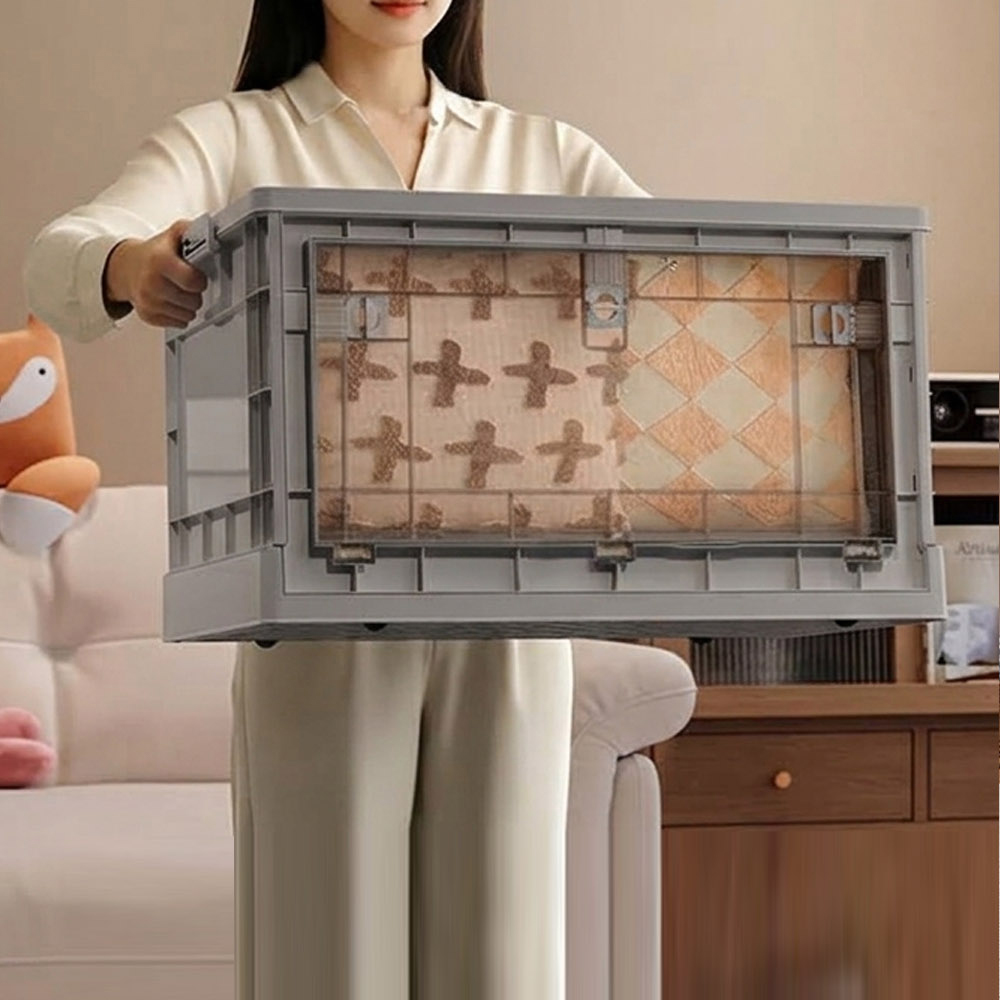 【AOTTO】60L大號工業風自由疊加折疊收納箱(AL-613), , large