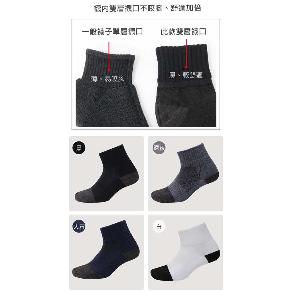 【D&G】乾爽1/2毛巾底男襪-D510 男襪 短襪 除臭襪, , large