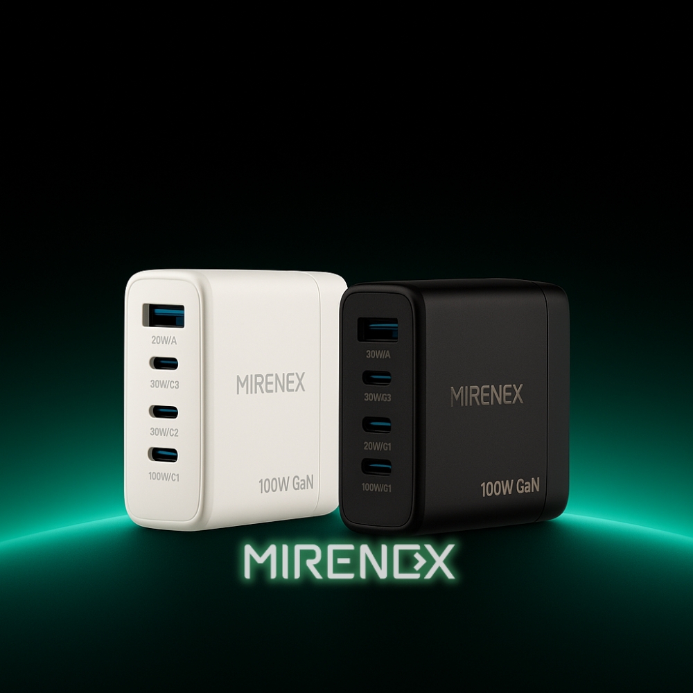 【MIRENEX 】emirai氮化鎵GaN 多孔電源供應器｜台灣製 [PD100W] ｜黑色／白色, , large