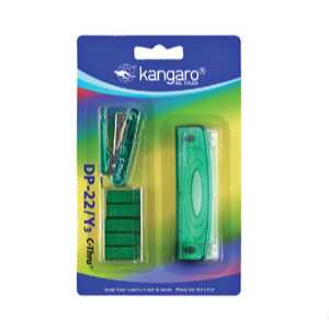 Kangaro袋鼠  迷你釘書機附針+打孔機  DP-22/Y3(多色)藍, , large