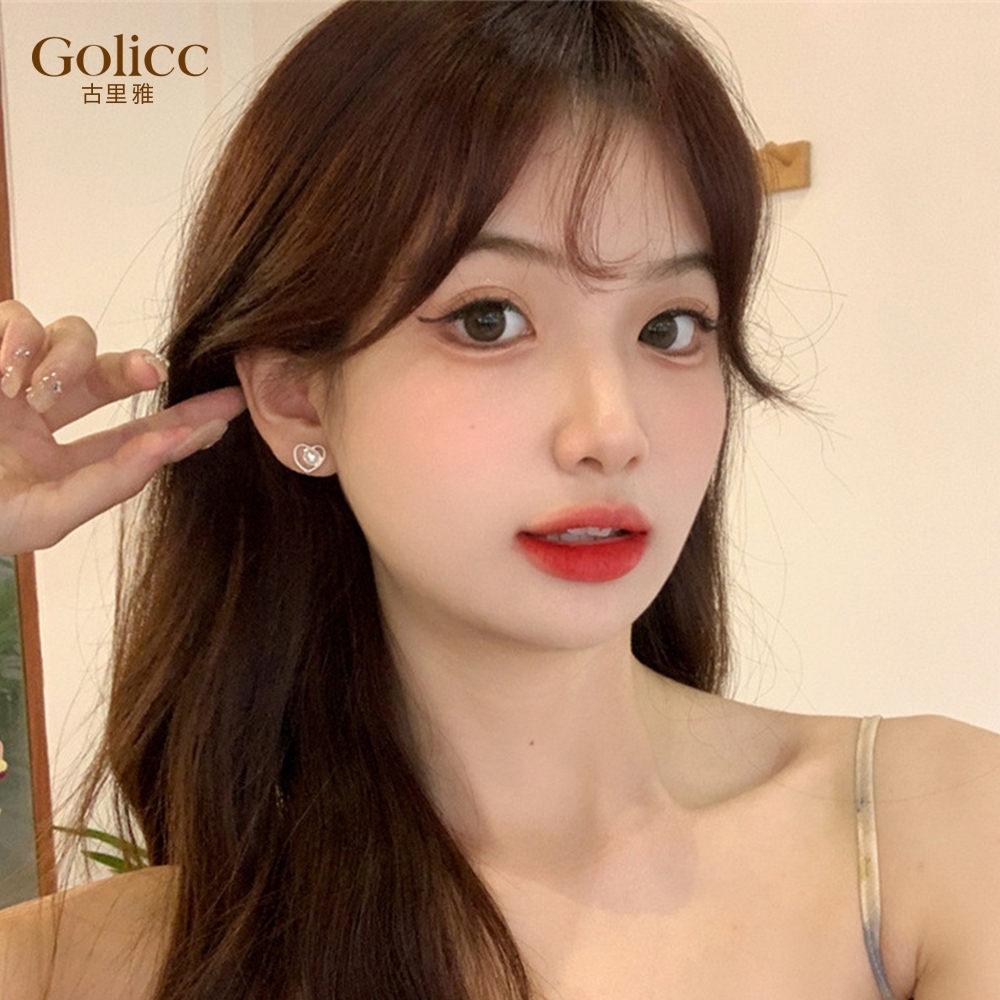 【Gulicc 】古莉可 耳環 簡約愛心珍珠耳飾, , large