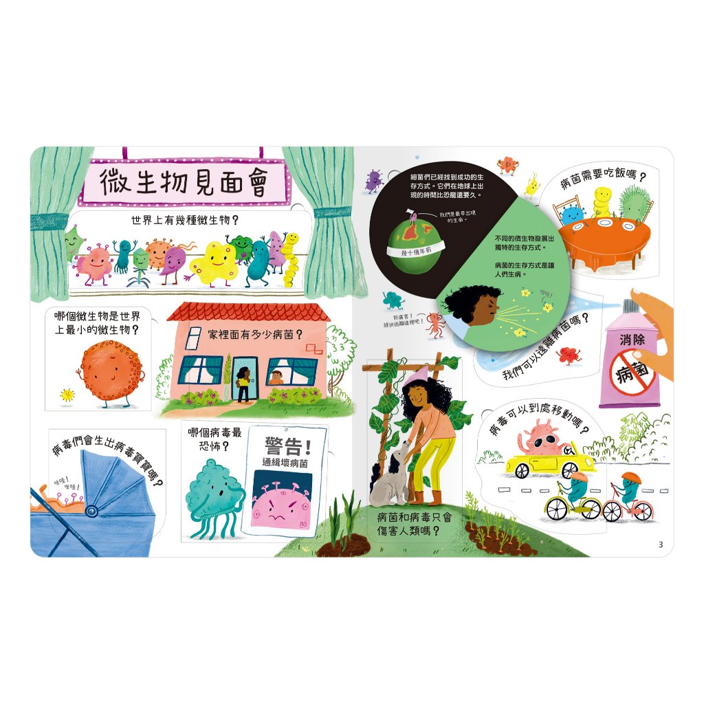 [禾流文創]想問什麼翻翻書-關於病菌你想知道什麼?, , large