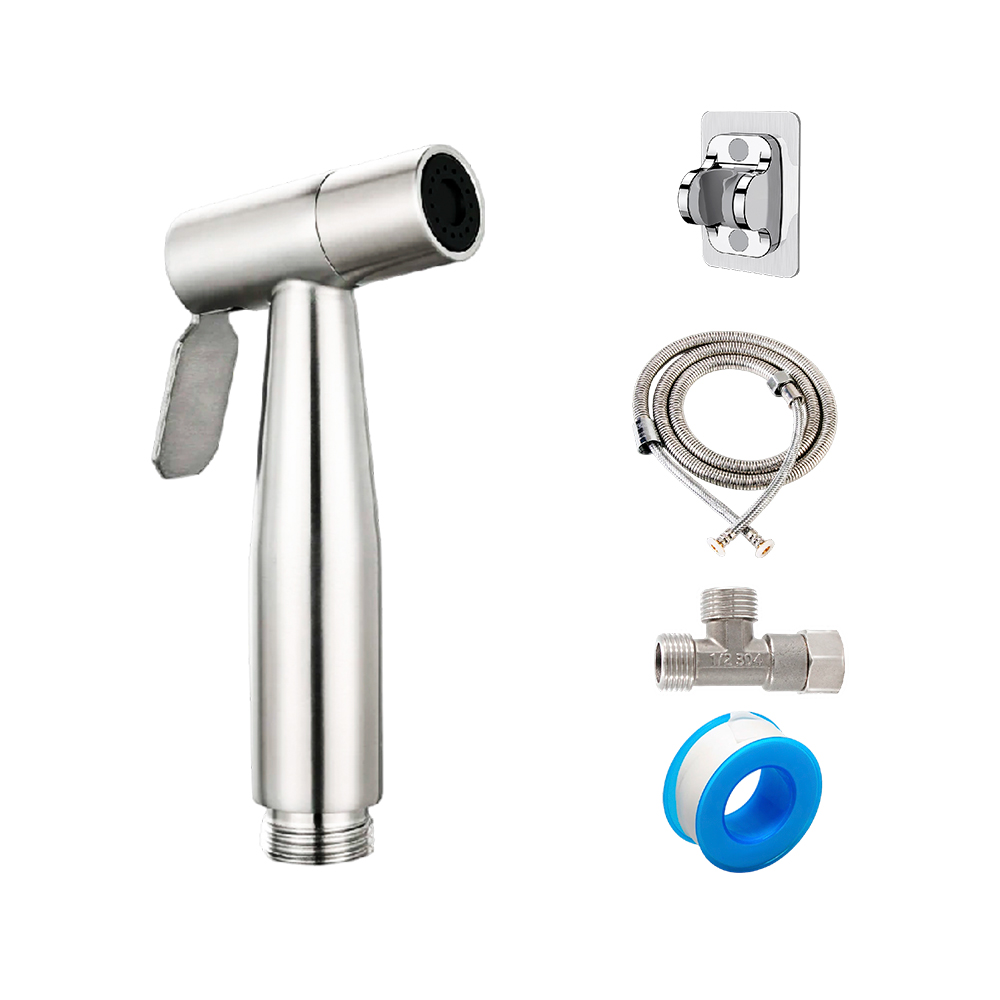 【高品生活】不鏽鋼增壓馬桶噴槍沖洗器組｜馬桶沖洗器免治沖洗器｜增壓沖洗器｜不銹鋼噴槍｜沖洗器｜衛浴清潔, , large