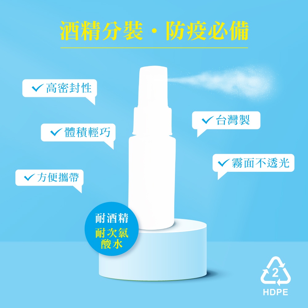 【千康嚴選】Traveler 多功能噴瓶-霧白50cc 1入 HDPE【防疫商品】隨身瓶, , large