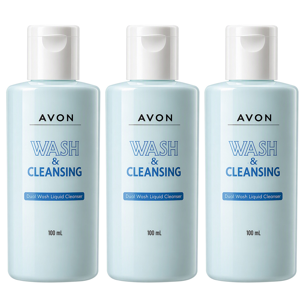 【AVON雅芳】雙效洗顏乳100ml(3入組), , large