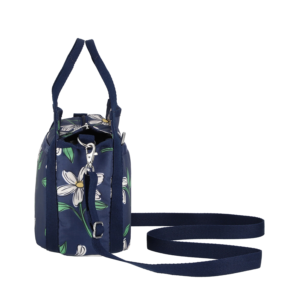 Lesportsac Small Jenni Crossbody 斜背手提水桶包 兩用包 側背包 送禮 禮物 女包(海軍藍花卉黑), , large