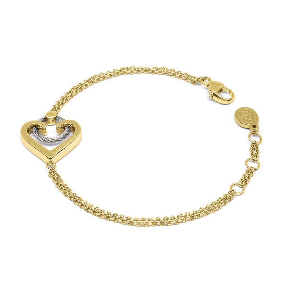 CHARRIOL 夏利豪 Silver Bracelet with 23k yellow gold plating 鋼索, , large