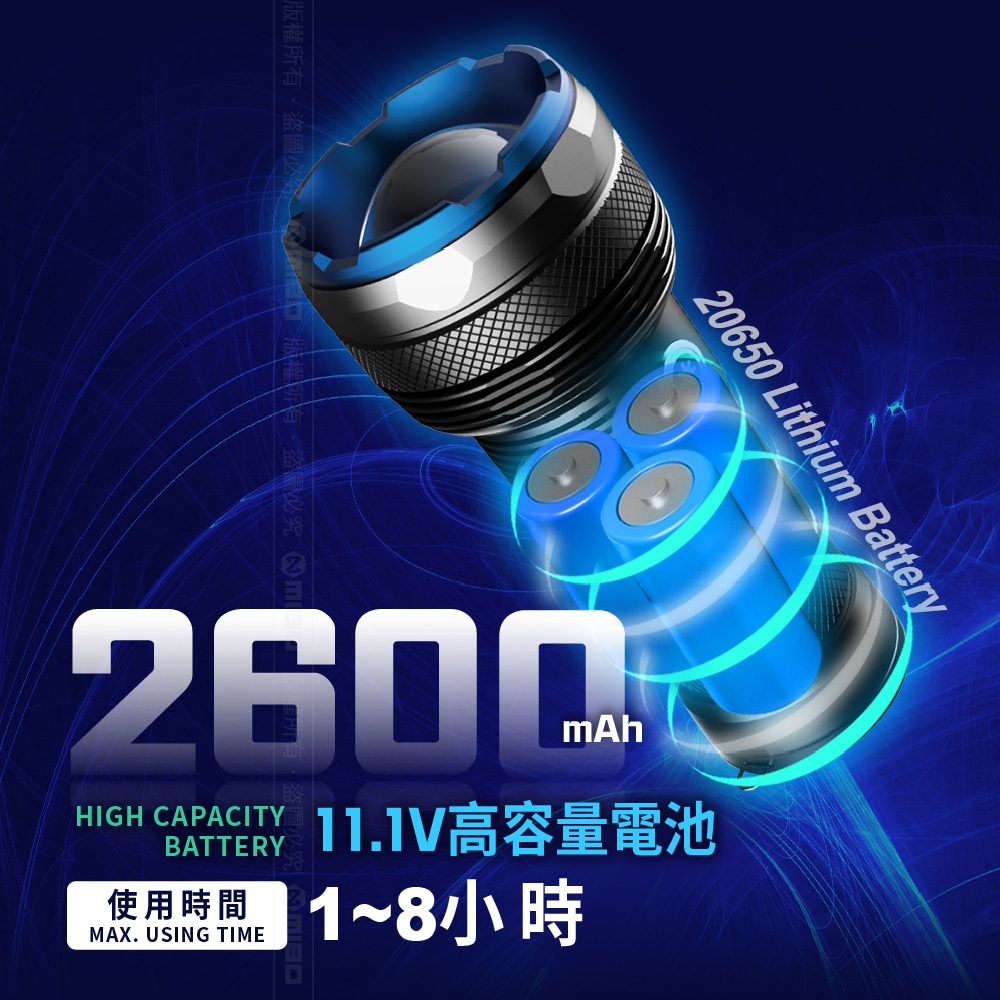 8電廠 MB7803 巨亮戶外手電筒 20000流明, , large
