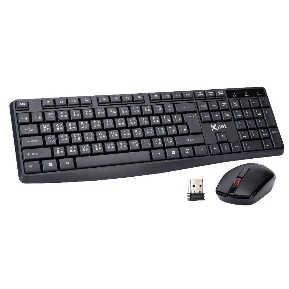 KTnet Z7 2.4G Wireless Keyboard and Mouse Set Classic Multi-stage DPI Switching Ultra-power-saving design, , large