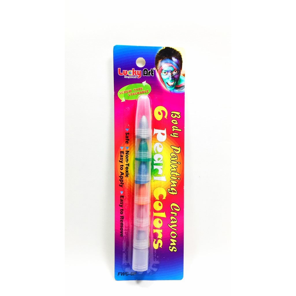蜡藝 6色多節人體彩繪筆蜡藝 6色多節人體彩繪筆-珠光色, , large
