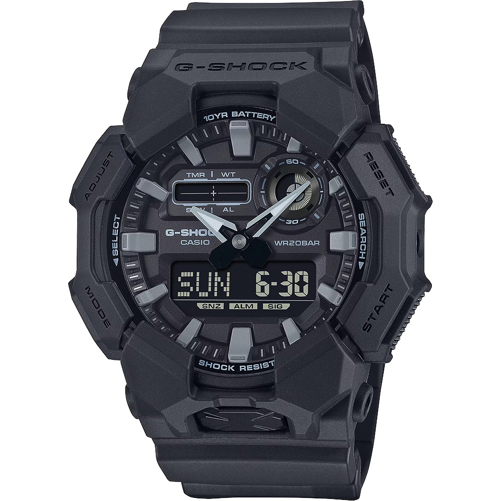 CASIO 卡西歐 G-SHOCK 10年電力雙顯手錶 學生錶 GA-010-1A1, , large