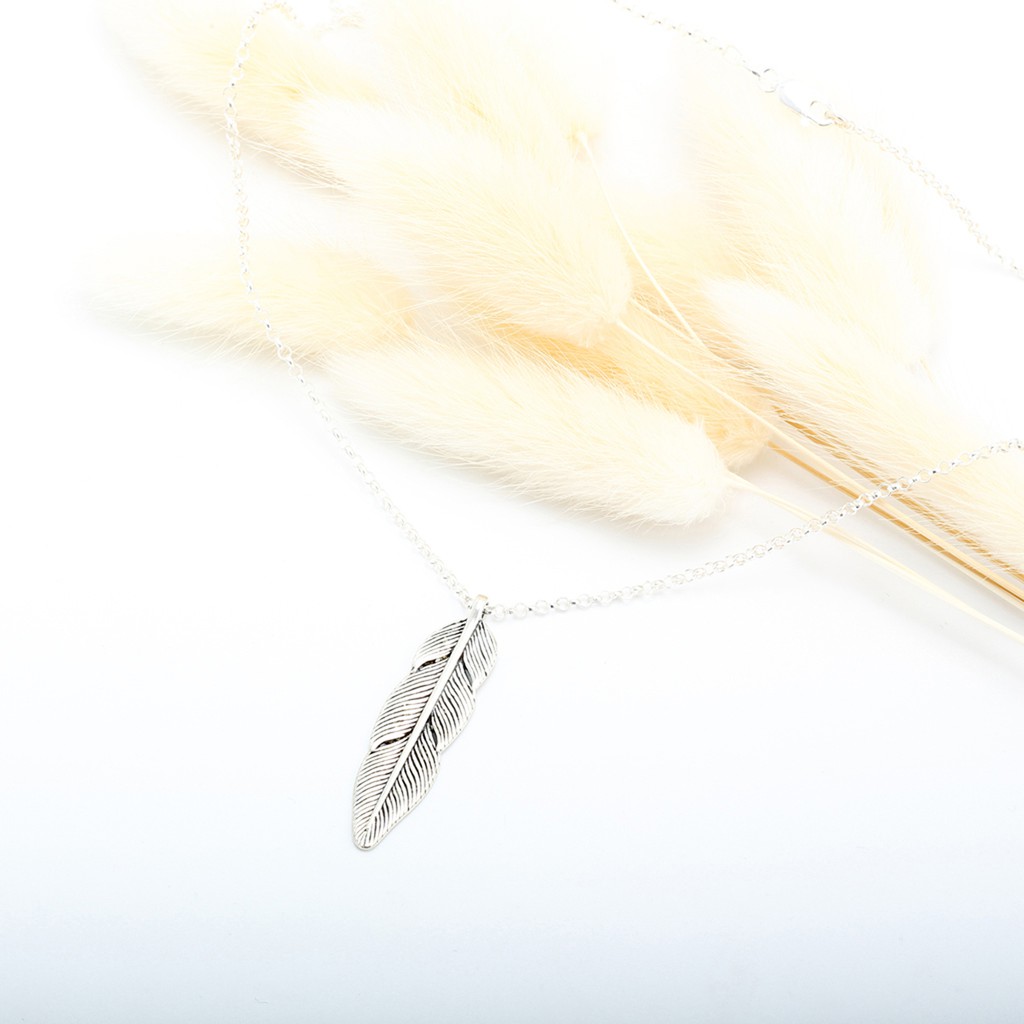 【Angel & Me】Indian Feather Sterling Silver Necklace Birthday gift, , large