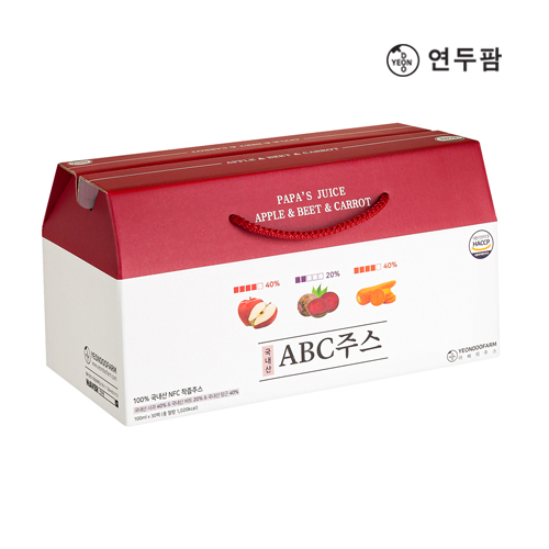 【韓國YEONDOOFARM妍杜農場】NFC 100% 均衡ABC蔬果汁禮盒組 (100ml &times; 30包), , large