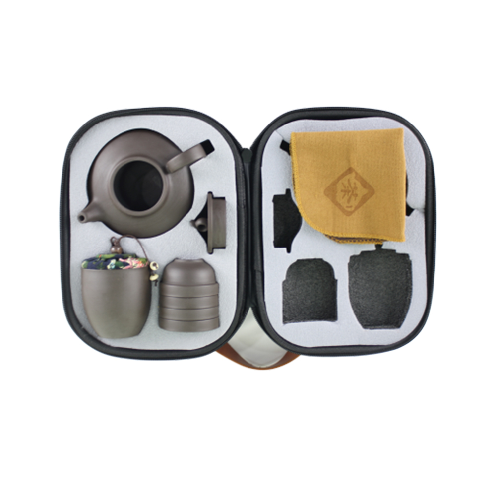 【高品生活】外出便攜泡茶紫砂茶具組｜茶具｜旅行茶具｜茶具組｜泡茶組｜旅行｜露營｜泡茶, , large