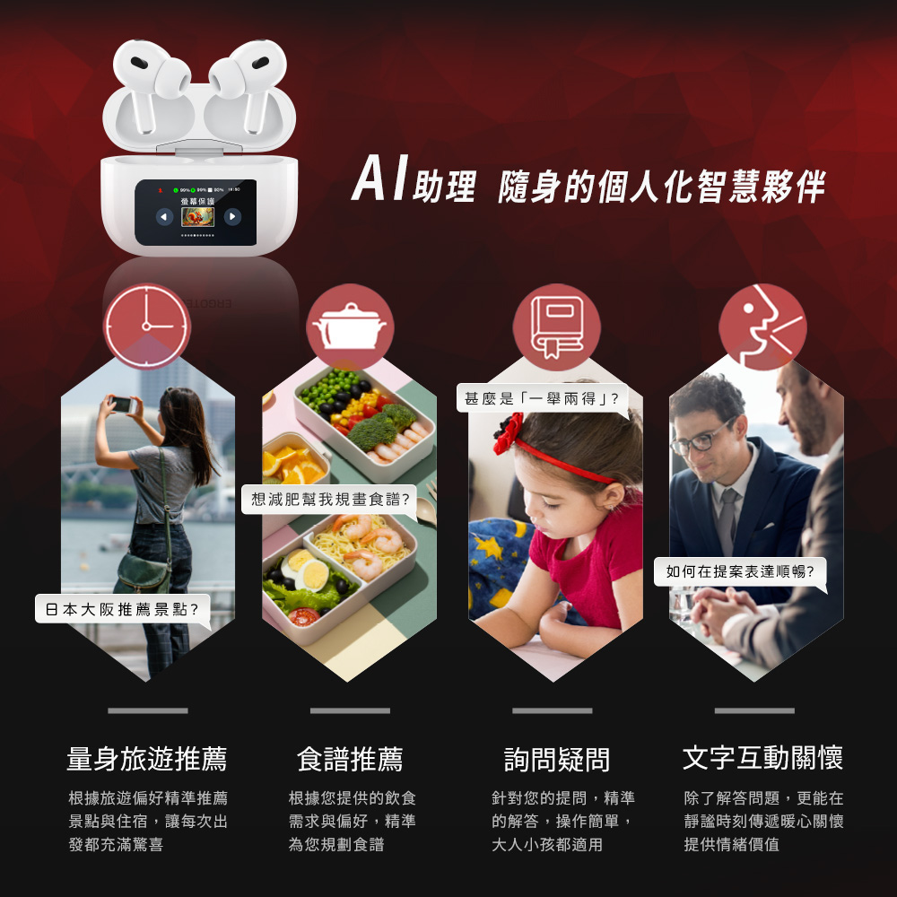 人因 Ai智能翻譯彩色觸控ANC降噪無線藍牙耳機 BW82W   (AI助理終生免費使用), , large