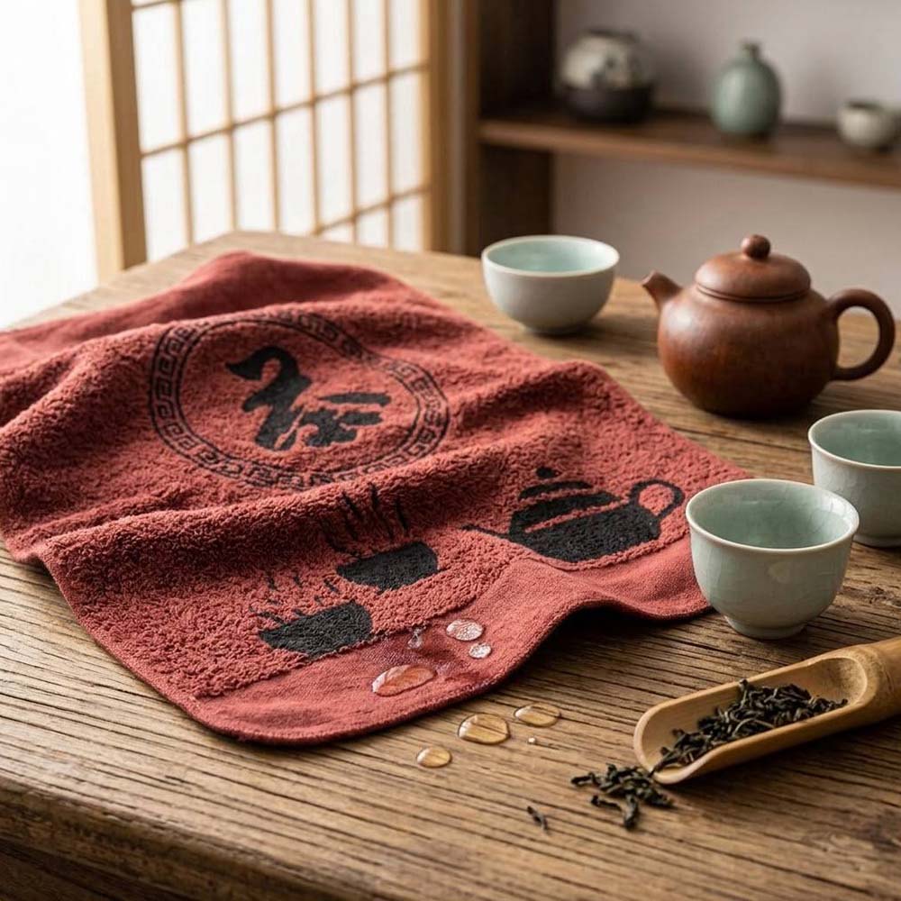 [凱美棉業] MIT台灣製 100%純棉經典印花茶巾 32&times;38cm (泡茶專用/超強吸水/不落絮) 茶席方巾 養壺抹布, , large