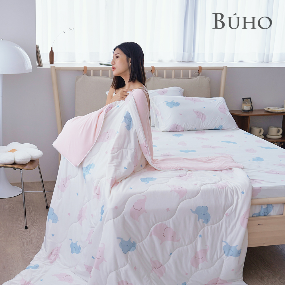 BUHO 激凍冰紗涼感5尺雙人床包枕套三件組(多款任選), , large