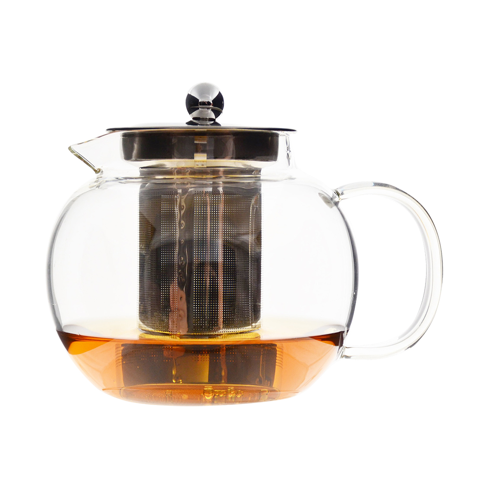 沏茶可直火玻璃濾泡茶壺-950ml-圓形-1入, , large