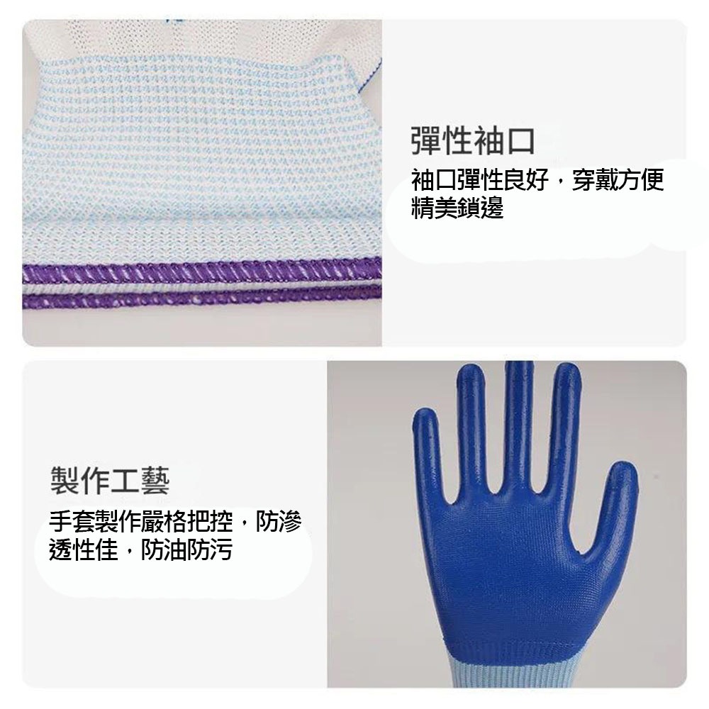 勞保防滑手套黑色/雙, , large
