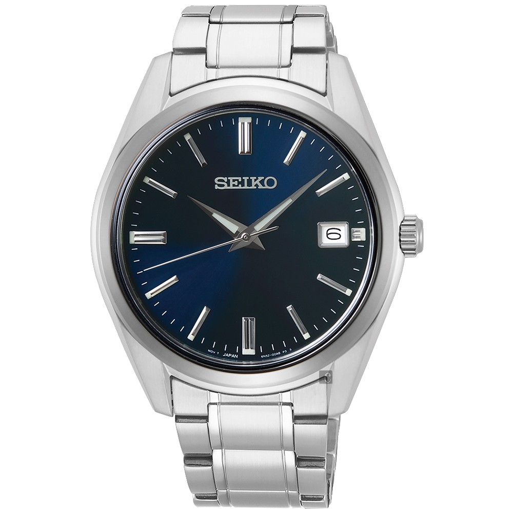SEIKO 精工 CS 時尚石英手錶-藍x銀/39mm 6N52-00A0B(SUR309P1), , large