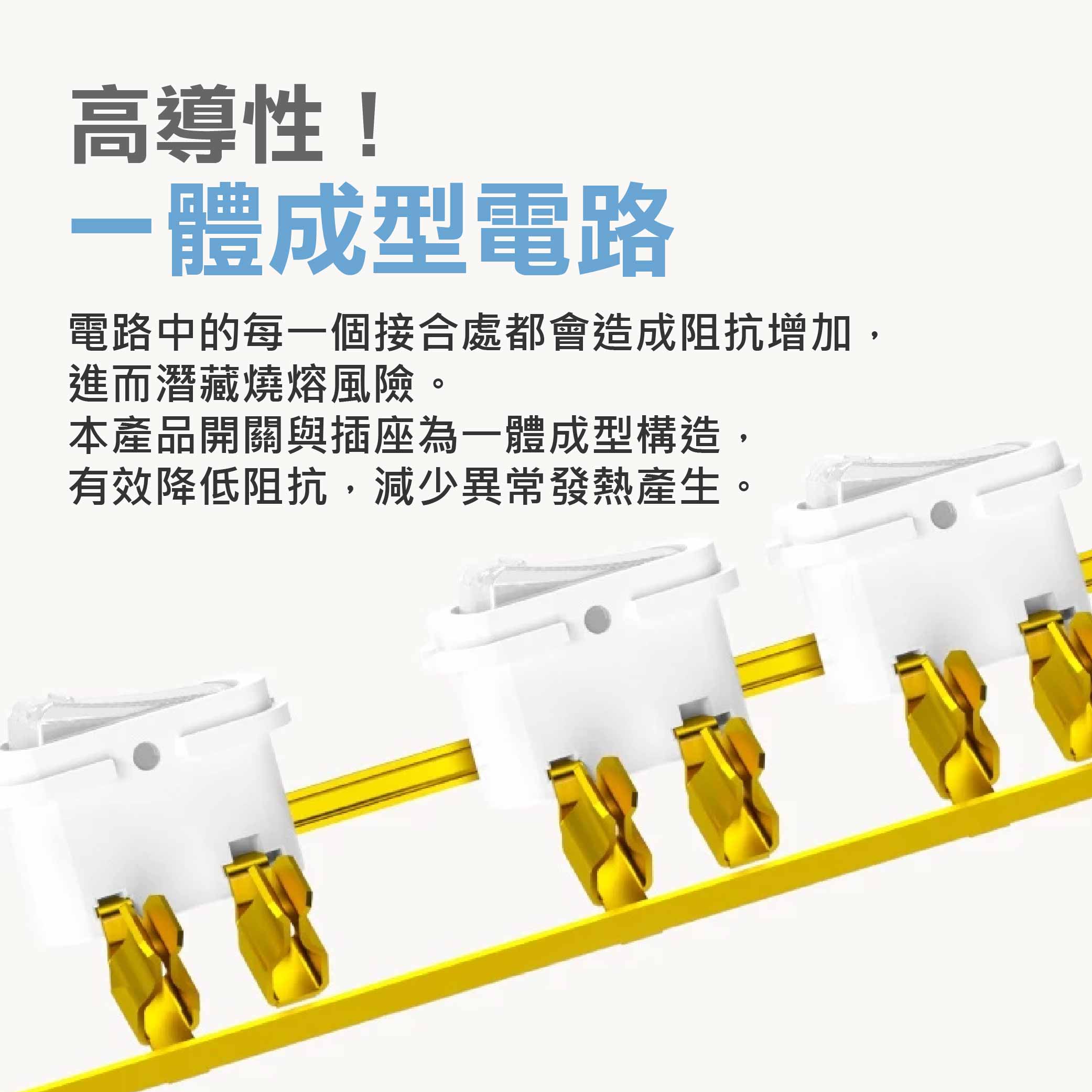鉅玉經典｜七開六插防塵延長線 3孔延長線 台灣製造 新安規 過載斷電 15尺 JY-376KS-15, , large