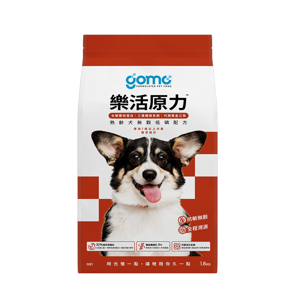 【GOMO PET FOOD】樂活原力/熟齡犬無穀低磷配方1.8kg 狗飼料 狗糧, , large