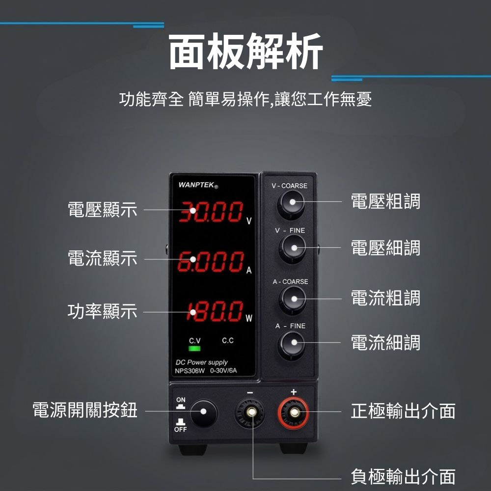 3-pin 110V DC power supply, , large
