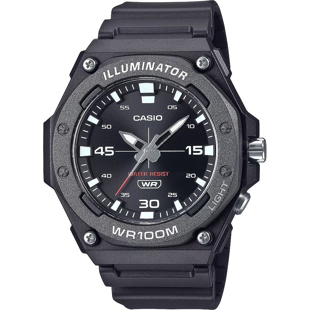 CASIO 卡西歐 運動風大三針手錶-黑 MW-620H-1AV, , large