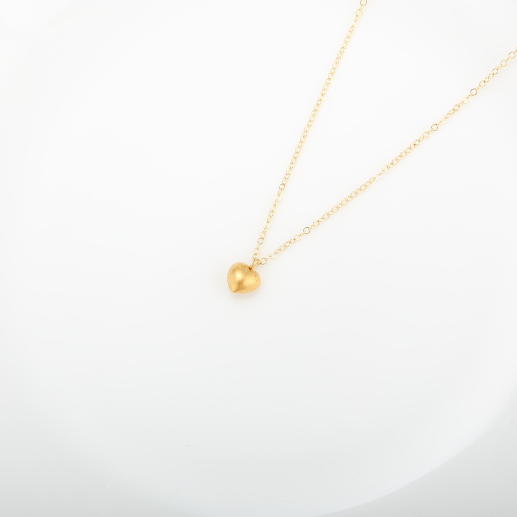 【Angel & Me】Love seed Heart s925 sterling silver 24k gold plated necklace gift, , large