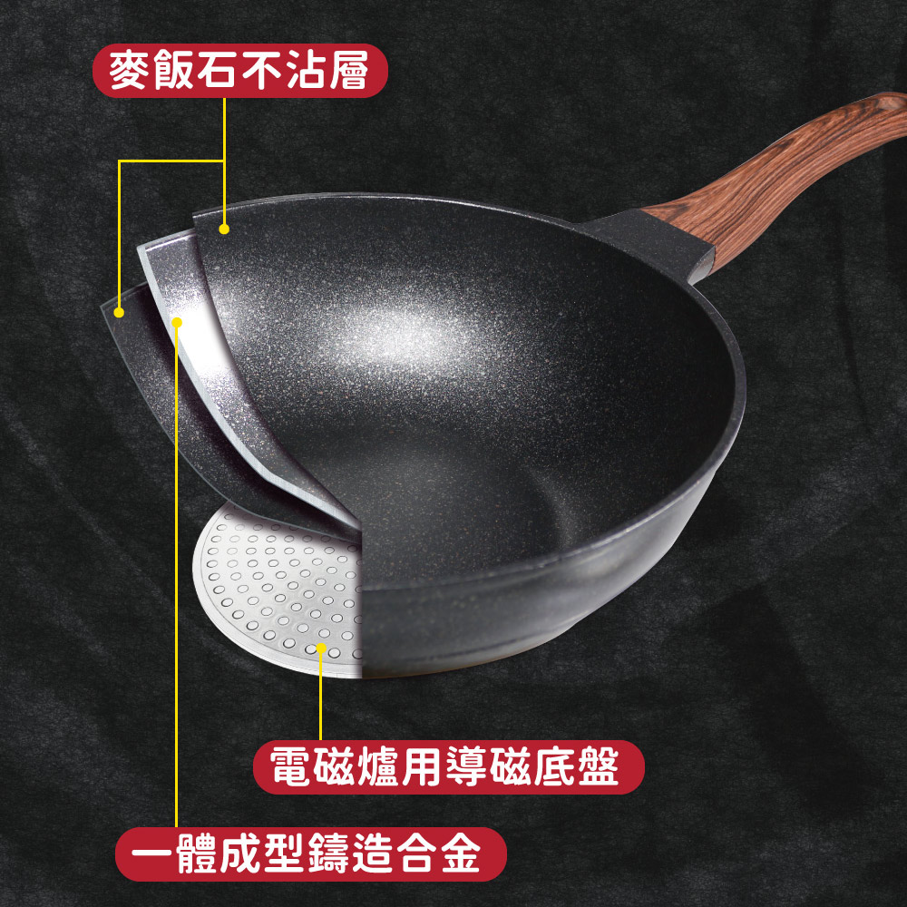 清水輕石嚴選不沾炒鍋35CM, , large