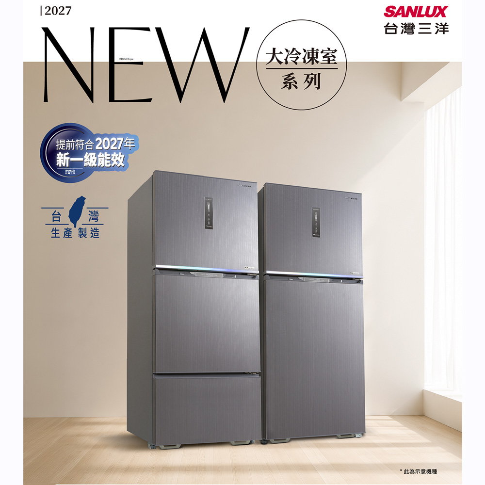 SANLUX台灣三洋 535L雙門-3度微凍室變頻電冰箱 SR-V533B, , large