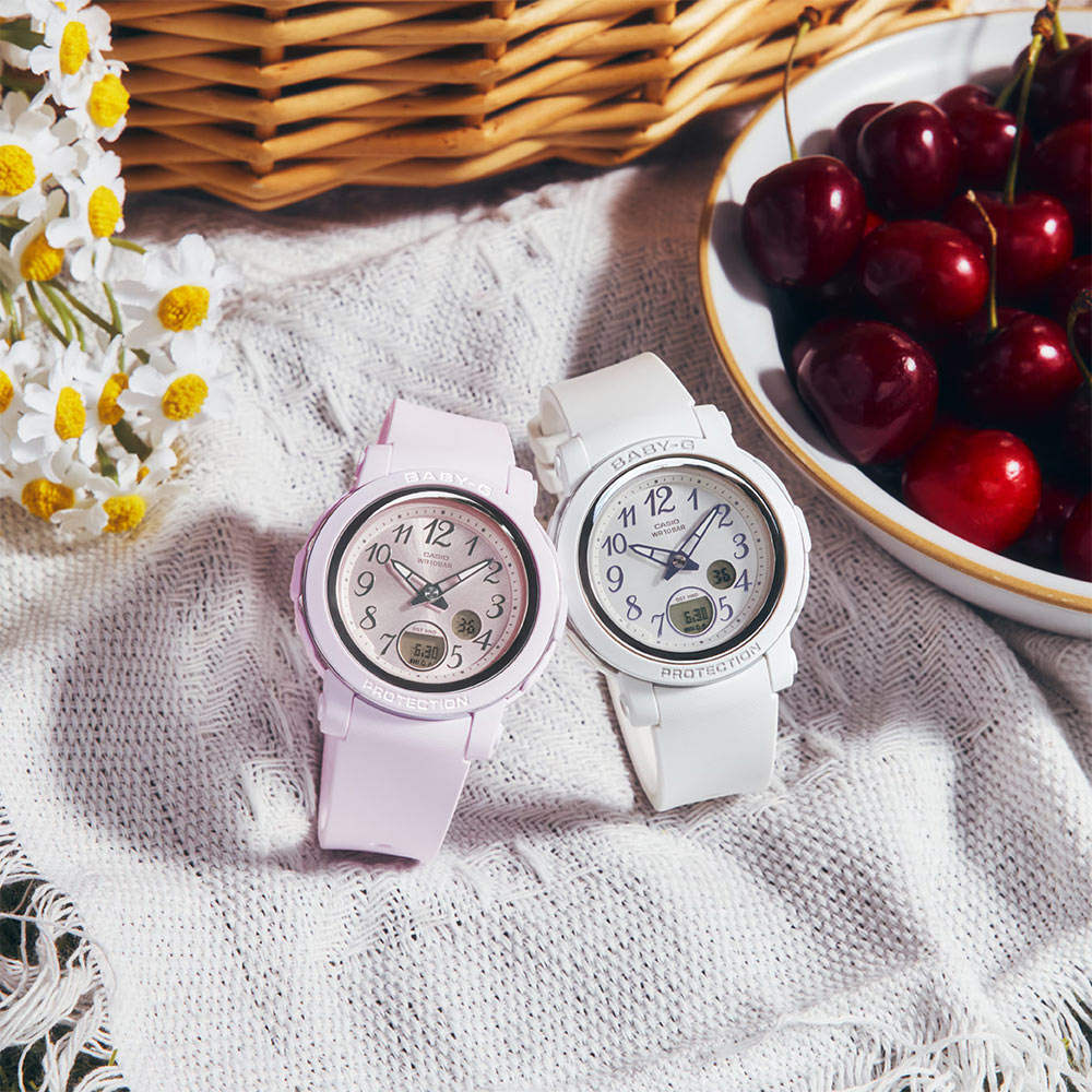 CASIO 卡西歐 BABY-G 金屬色易讀數字雙顯女錶 電子錶-柔和白 送禮 禮物 推薦(BGA-290SA-7A), , large