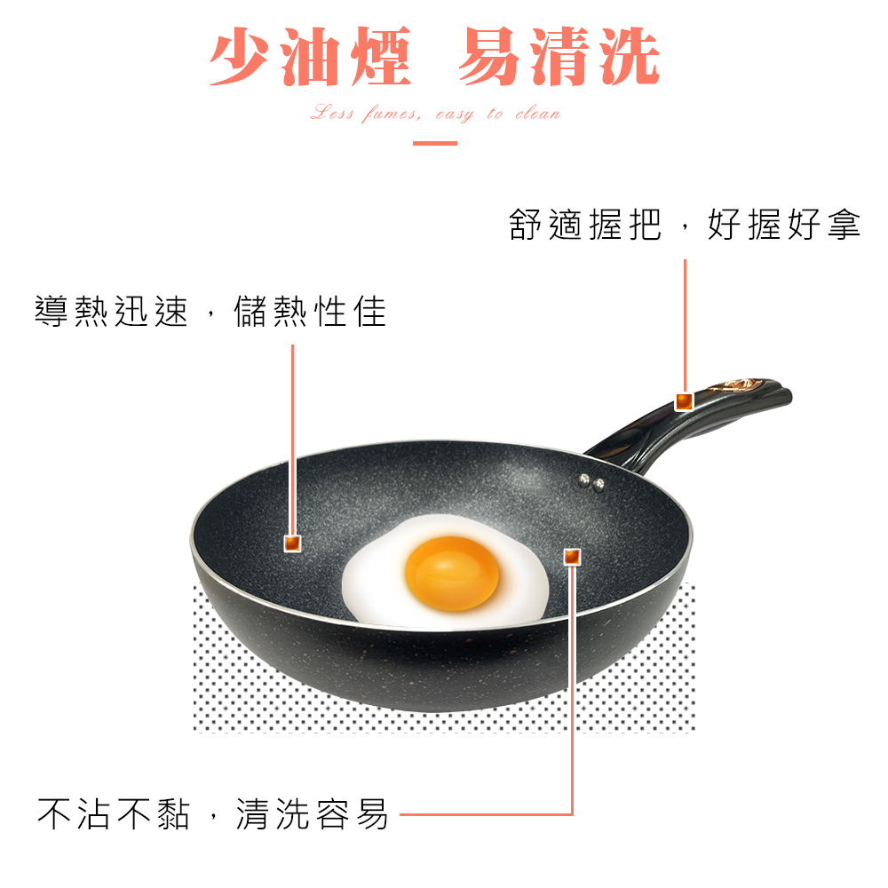 CLARE 可蕾爾 羽鑚不沾炒鍋深煎鍋IH無蓋 32cm-Leidea樂德兒, , large