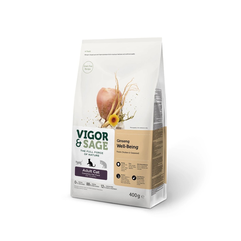 【PawHomie】靈萃 VIGOR&SAGE 成貓人參健體草本無穀糧 2KG, , large