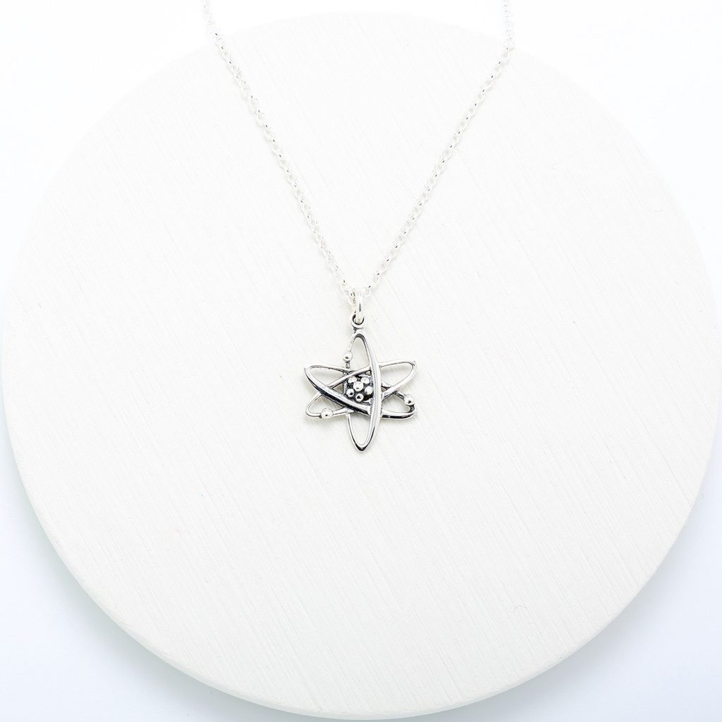 【Angel & Me】Science Atom s925 sterling silver necklace Birthday gift, , large