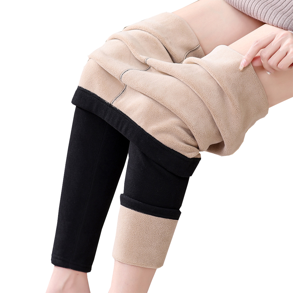 【Leg-Slimming Wool Thermal Pants】Super Cold-Resistant, Ideal for Low Temperatures, Cold Waves, Travel, and Snow. High Elasticity, High-Waist Shaping, Fleece-Lined & Thickened, Heated Inner Layer, Perfect for Layering, , large