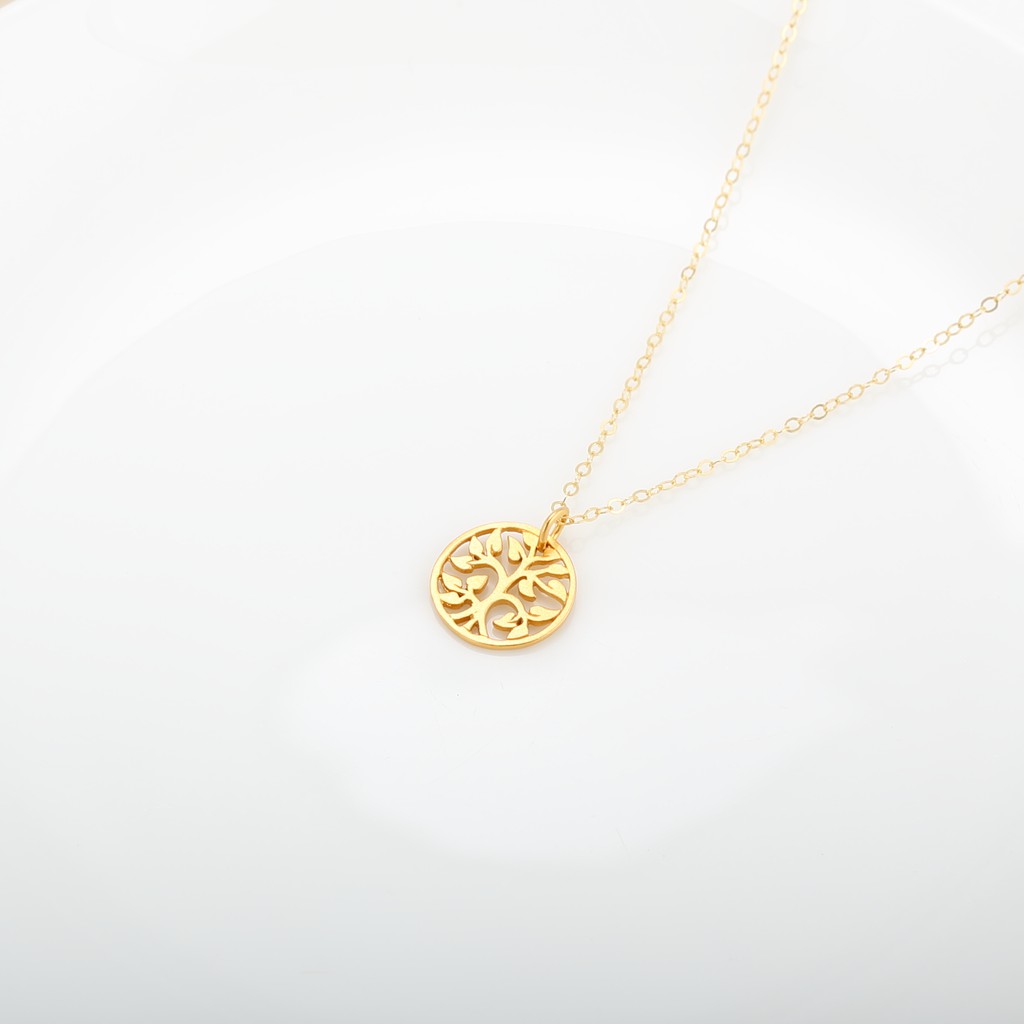 【Angel & Me】Tree of Life s925 sterling silver 24k gold plated necklace gift, , large