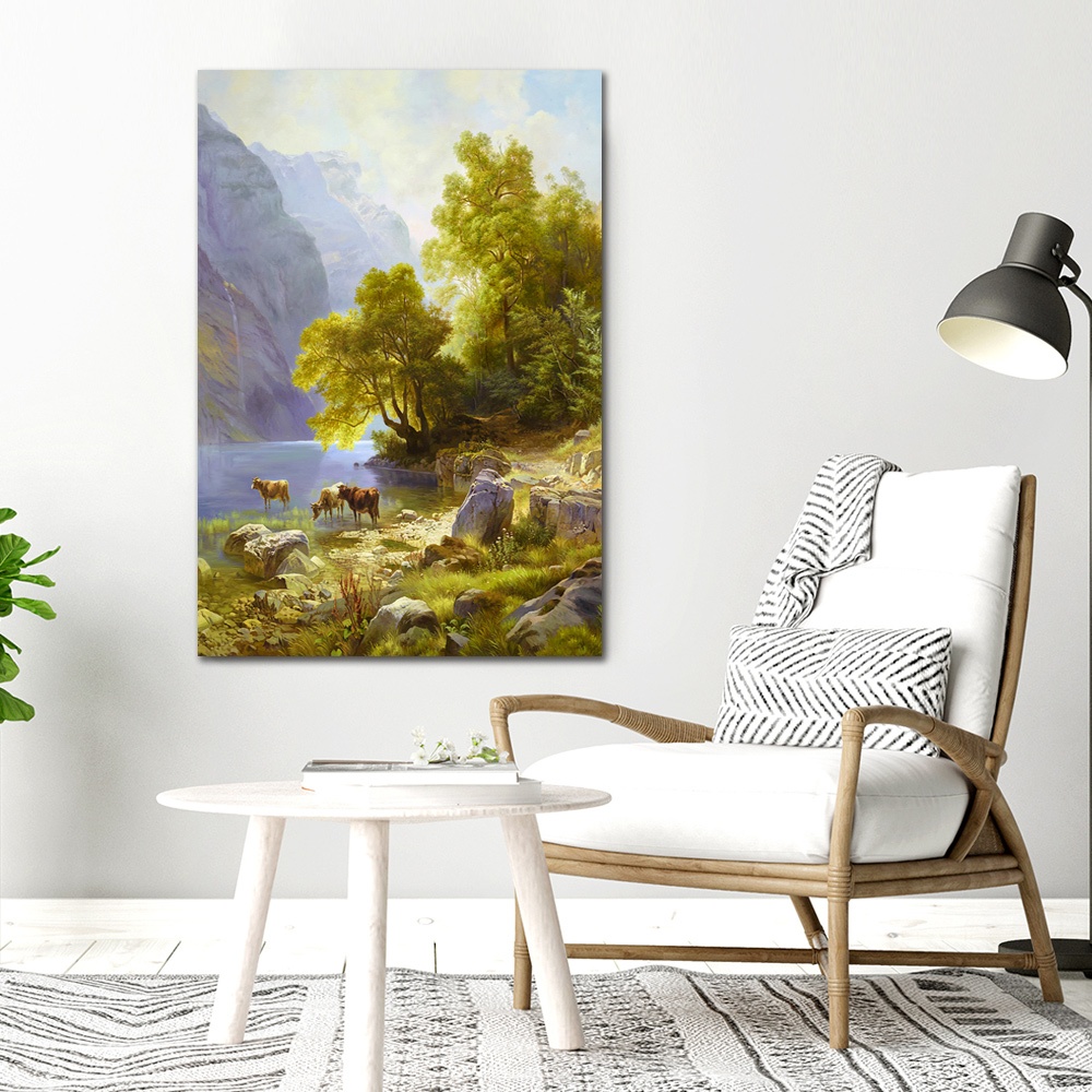 【御畫房】春和景明 國家一級畫師手繪油畫60&times;90cm(VF-110), , large
