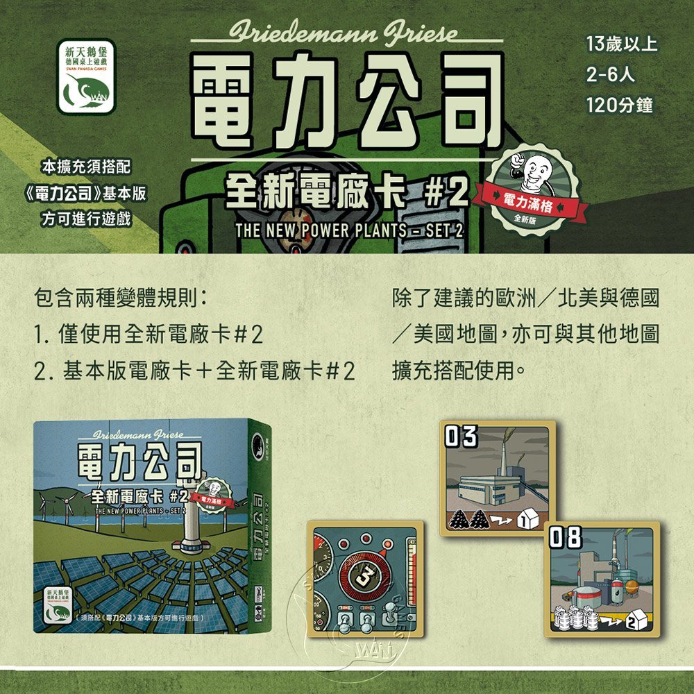 【新天鵝堡桌遊】電力公司擴充14：全新電廠卡#2, , large